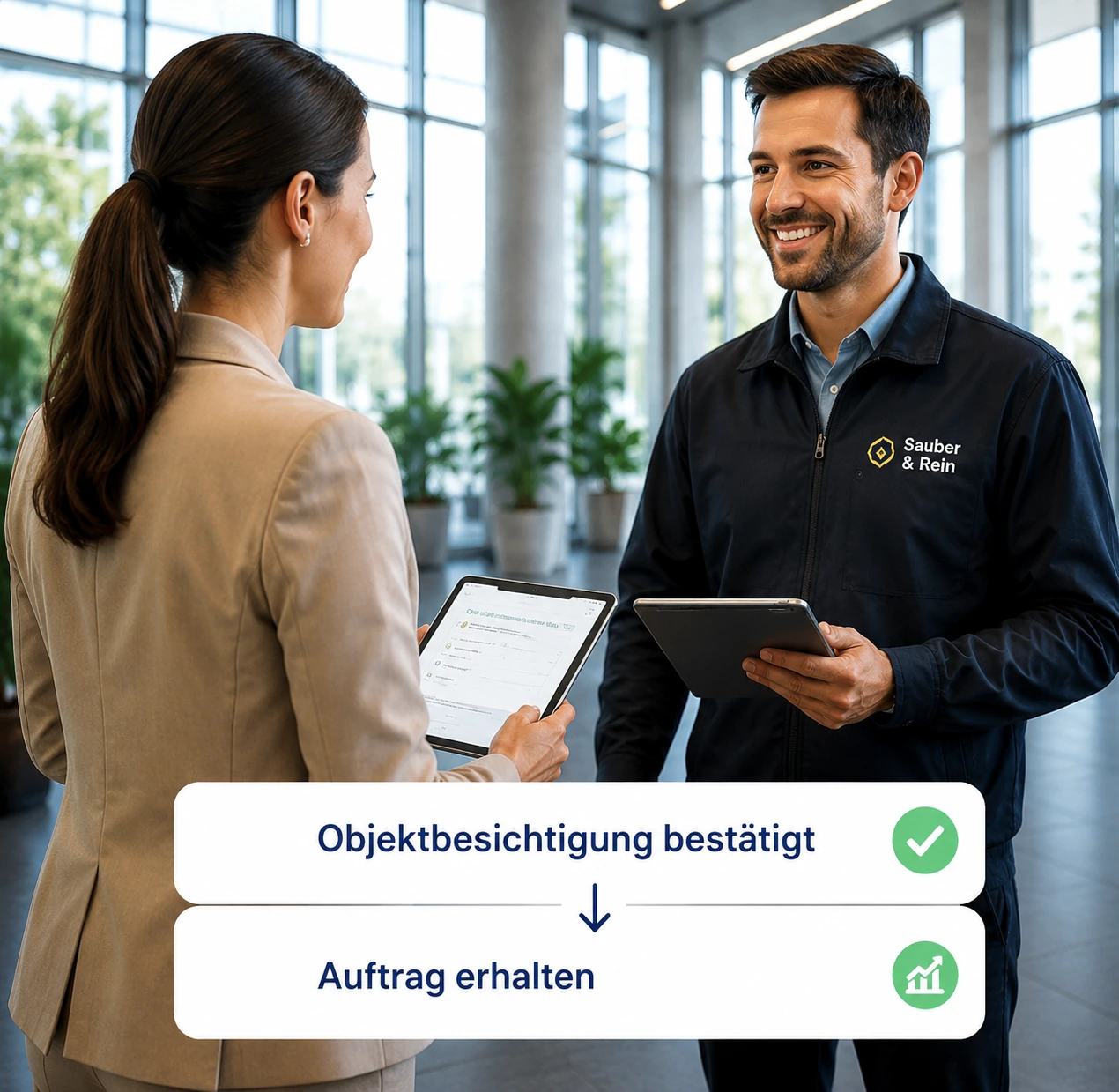 Objektbesichtigung wird Auftrag - Auftragsgewinnung Reinigung