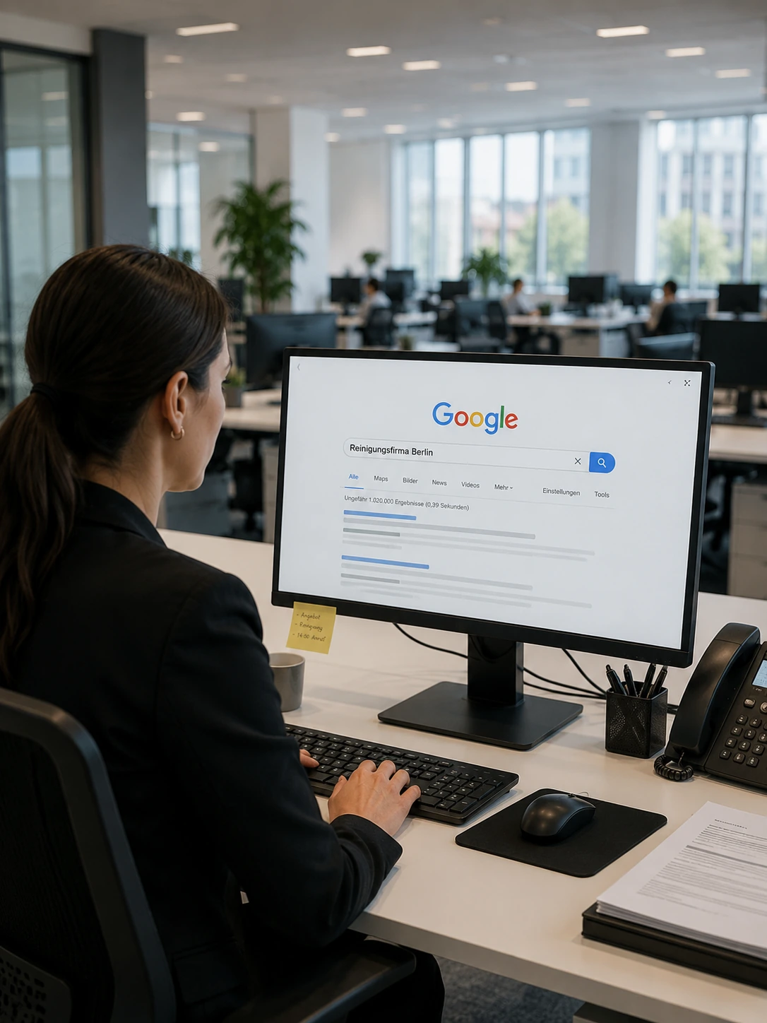 Sekretärin sucht bei Google nach Reinigungsfirma Berlin